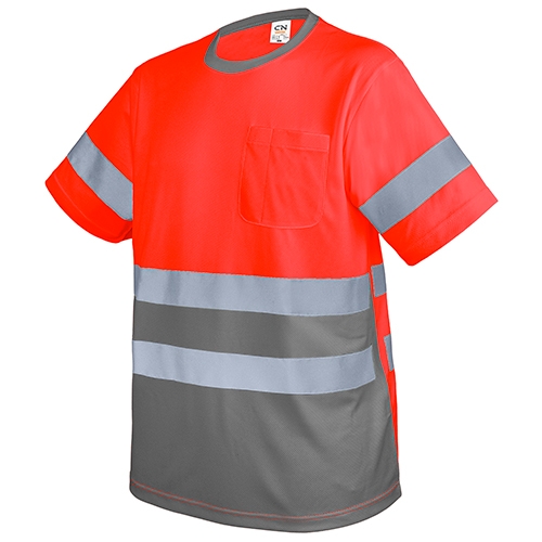 T-SHIRT WITH POCKET AND REFLECTIVE BANDS "KRZ"