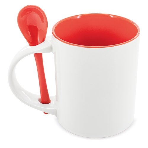 MUG SUBLIMACION REDONDA CON CUCHARA "NEIVA" Rojo
