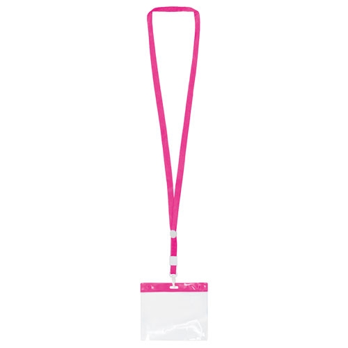 LANYARD CON ACREDITACION "ELVA" Fucsia