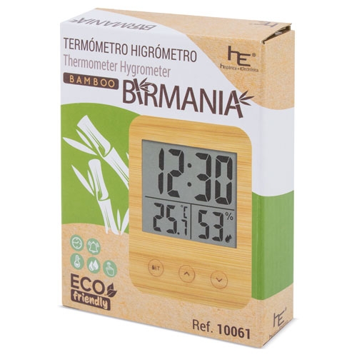 BAMBOO HYGROMETRIC THERMOMETER"BIRMANIA"