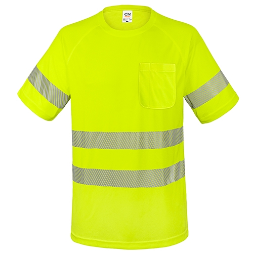 CAMISETA CON BOLSILLO Y BANDAS REFLECTANTES 