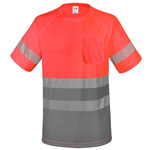 CAMISETA CON BOLSILLO Y BANDAS REFLECTANTES 