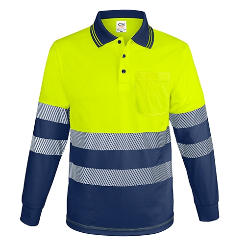 LONG-SLEEVED POLO SHIRT WITH POCKET AND REFLECTIVE BANDS “QVO”