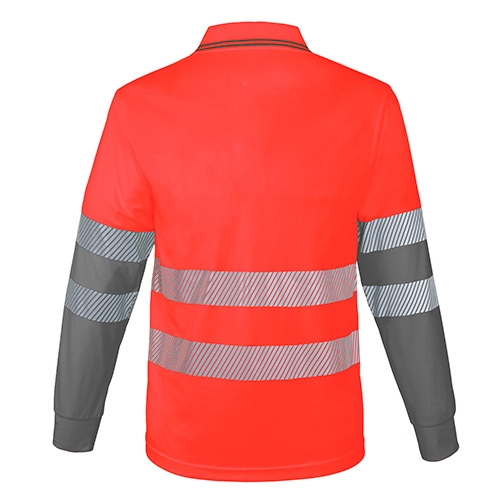 LONG-SLEEVED POLO SHIRT WITH POCKET AND REFLECTIVE BANDS “QVO”