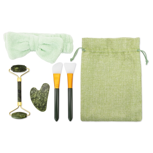 SET DE MASAJE FACIAL DE PIEDRA NATURAL JADE 