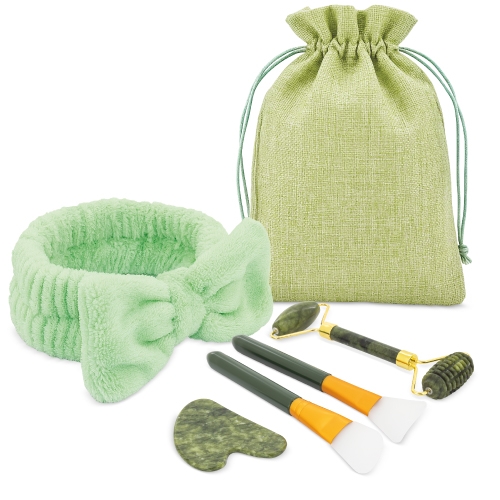 SET DE MASAJE FACIAL DE PIEDRA NATURAL JADE 