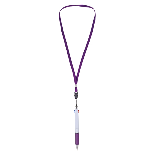 lila BOLÍGRAFO 2 COLORES CON LANYARD