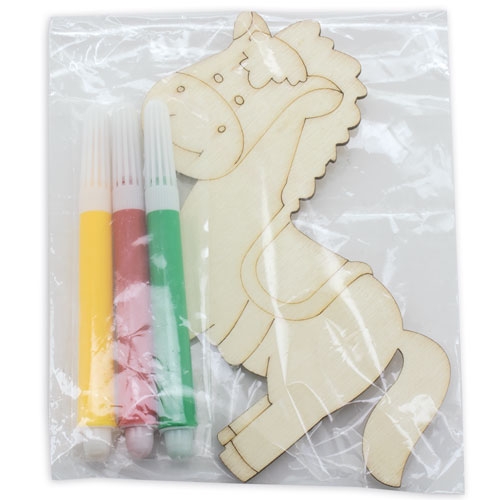 SET WOODEN DECORATIONS "HAPPY" (4 PCS)