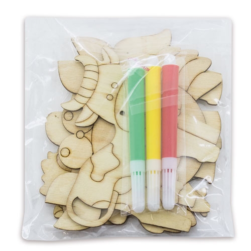 SET WOODEN DECORATIONS "HAPPY" (4 PCS)